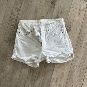 Old Navy White Jean Shorts Distressed Casual Style